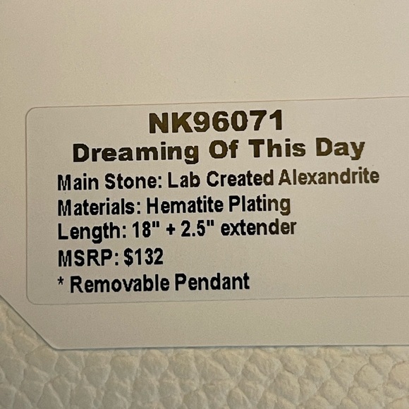 Bomb Party - June 2025 - Lab Created Alexandrite Necklace - Hematite Plating - Picture 2 of 4